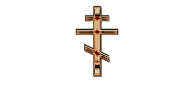 DNSEMP-L-519-BZ-WT Bronze Orthodox Cross White
